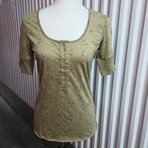 Route 66 Olive Patterned Blouse